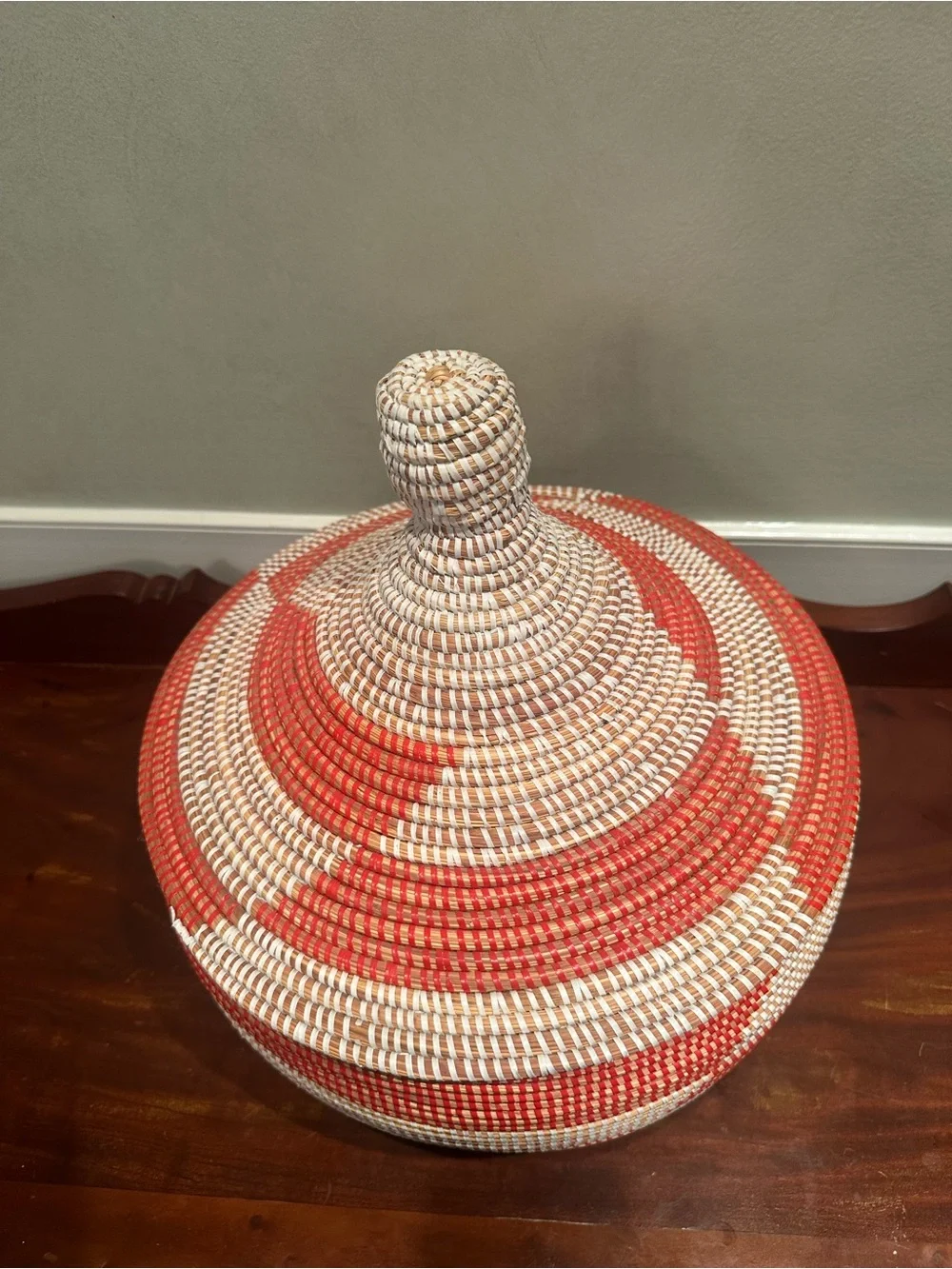 Handmade Wolof Lidded Basket from Senegal